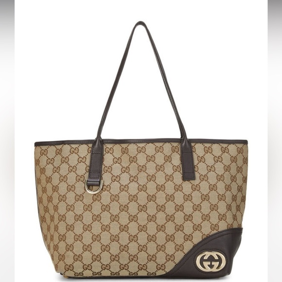 𝅺Authentic Large Gucci Canvas tote - Picture 2 of 16